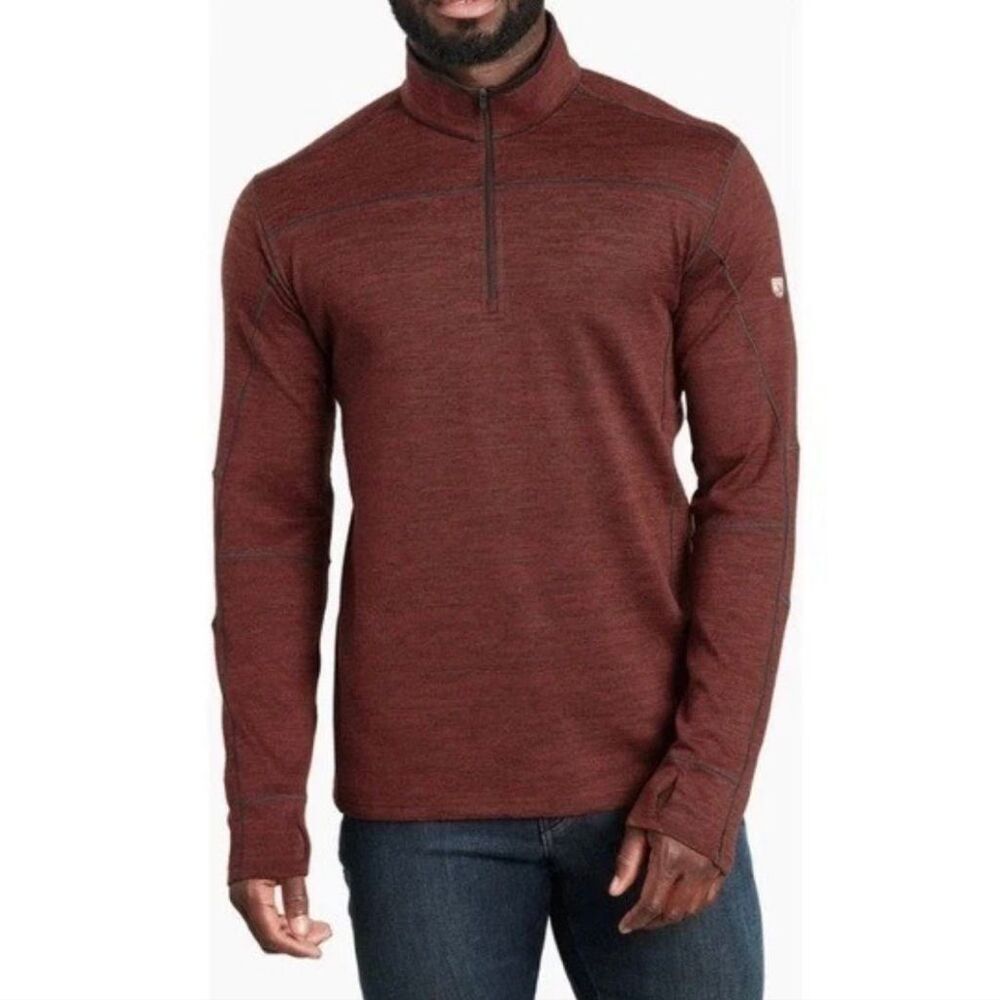 Kuhl Ryzer 1/4 Zip Sweater Maroon Red Pullover Outdoor Hiking Men’s Medium